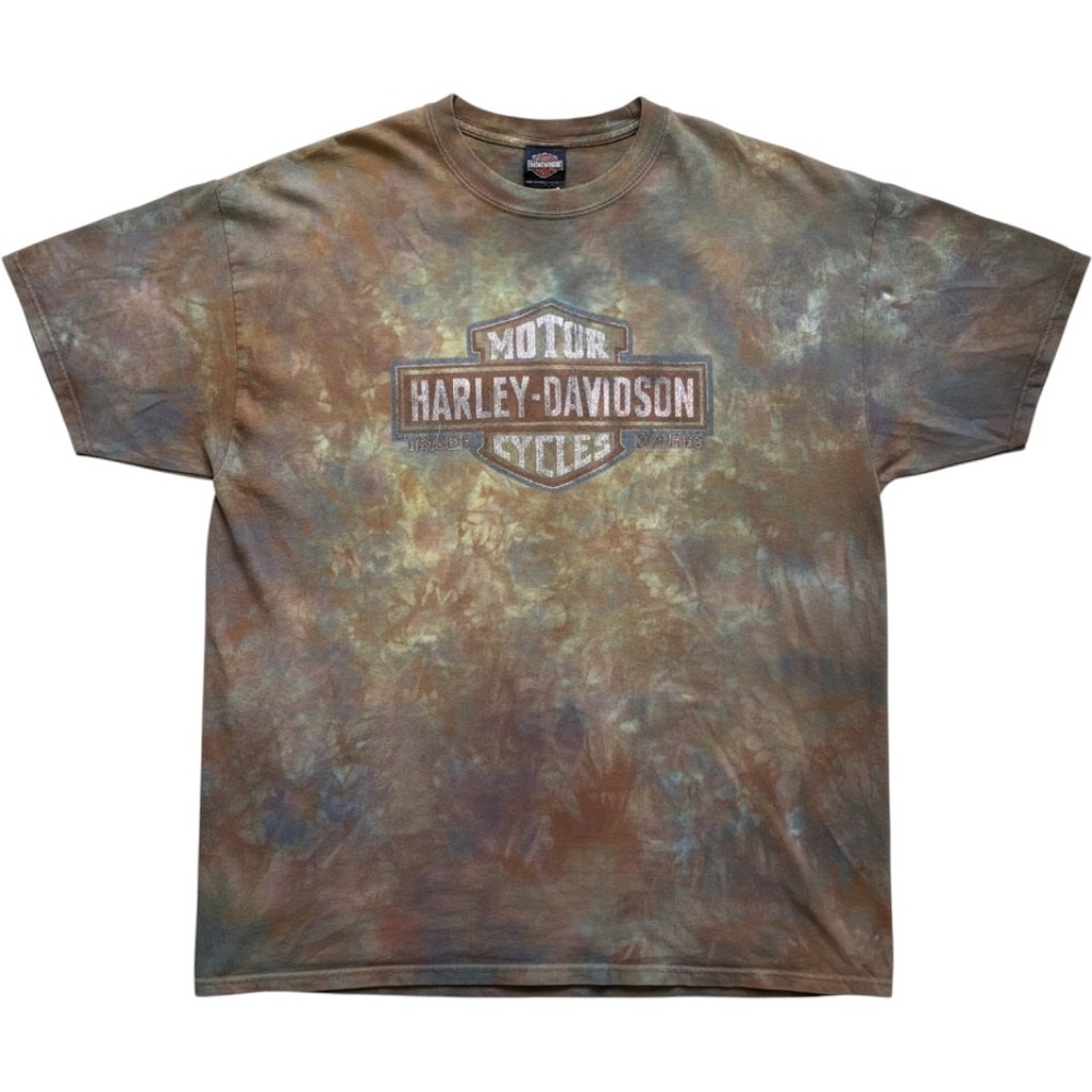 Harley-Davidson Las Vegas Tie Dye T-Shirt Mens 2X Brown Earth Tone Graphic Tee